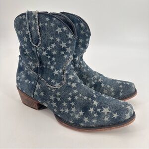 ROPER Blue Stars Cowboy Cowgirl Boots Size 10